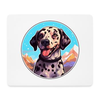 Léopard Cur chien race dessin animé Kawaii aquarelle - Tapis de souris (format paysage) - blanc - Devant