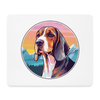 Litauischer Jagdhund Rasse Cartoon Kawaii Watercol - Mousepad (Querformat) - Weiß - Vorne