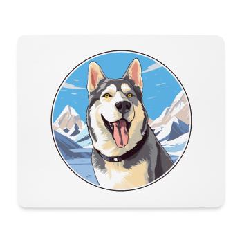 Labrador Husky Hunderasse Cartoon Kawaii Aquarell - Mousepad (Querformat) - Weiß - Vorne