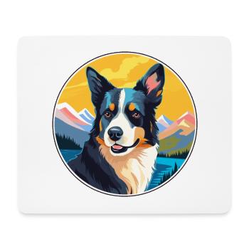 Norrbottenspets Hunderasse Cartoon Kawaii Watercolo - Mousepad (Querformat) - Weiß - Vorne