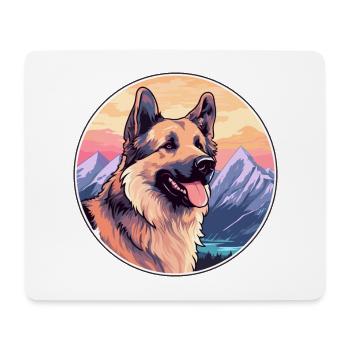 Majorca Shepherd Dog Breed Cartoon Kawaii Watercol - Mouse Pad (horizontal) - white - Front