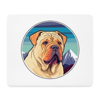Miniatur Shar Pei Hunderasse Cartoon Kawaii Waterc - Mousepad (Querformat) - Weiß - Vorne