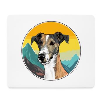 Lurcher Hunderasse Karikatur Kawaii Aquarell - Mousepad (Querformat) - Weiß - Vorne