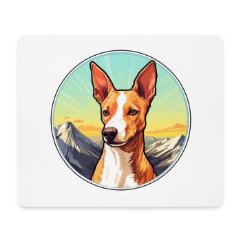 Podenco Canario Dog Breed Cartoon Kawaii Watercolo - Mouse Pad (horizontal) - white - Front