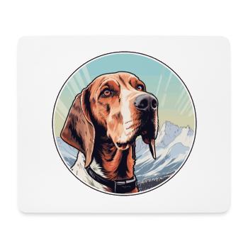Chien de chasse polonais race chien dessin animé Kawaii Wate - Tapis de souris (format paysage) - blanc - Devant