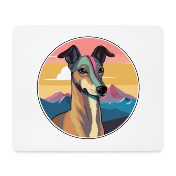 Chien lévrier polonais race Cartoon Kawaii Watercol - Tapis de souris (format paysage) - blanc - Devant
