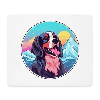 Porcelaine Dog Breed Cartoon Kawaii Watercolor - Mouse Pad (horizontal) - white - Front