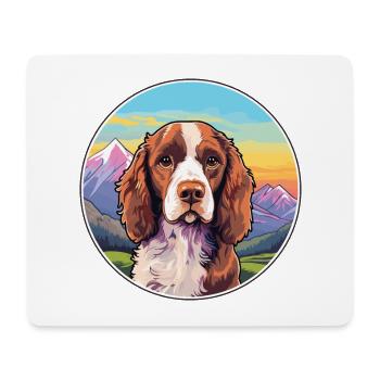 Pont Audemer Épagneul Chien Race Cartoon Kawaii Wate - Tapis de souris (format paysage) - blanc - Devant