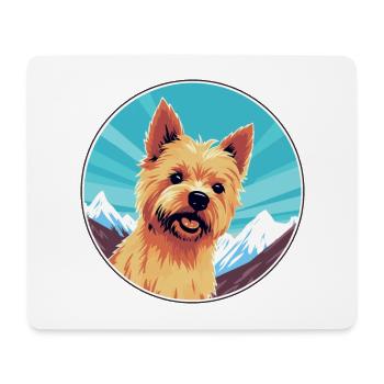 Norwich Terrier Dog Breed Cartoon Kawaii Watercolo - Mouse Pad (horizontal) - white - Front