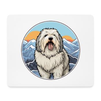 Old English Sheepdog Dog Breed Cartoon Kawaii Wate - Mouse Pad (horizontal) - white - Front