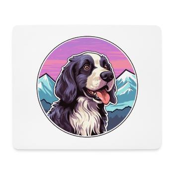 Chien de garde portugais race de chien dessin animé kawaii eau - Tapis de souris (format paysage) - blanc - Devant