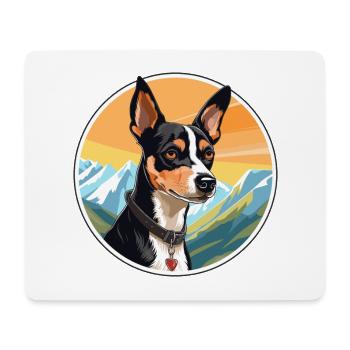 Ratterrier Hunderasse Karikatur Kawaii Aquarell - Mousepad (Querformat) - Weiß - Vorne