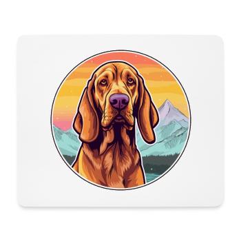 Redbone Coonhound Dog Breed Cartoon Kawaii Waterco - Mouse Pad (horizontal) - white - Front