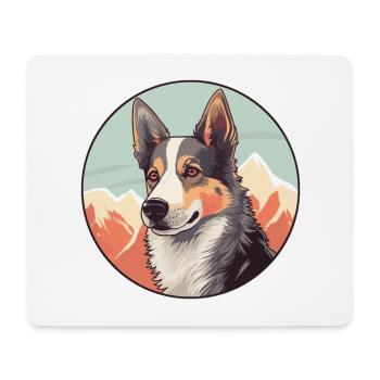 Russian European Laika Dog Breed Cartoon Kawaii Wa - Mouse Pad (horizontal) - white - Front