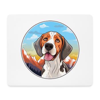Serbischer Jagdhund Rasse Cartoon Kawaii Aquarell - Mousepad (Querformat) - Weiß - Vorne