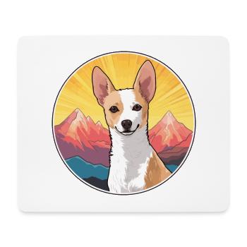 Portugiesische Podengo Pequeno Hunderasse Cartoon Kawai - Mousepad (Querformat) - Weiß - Vorne