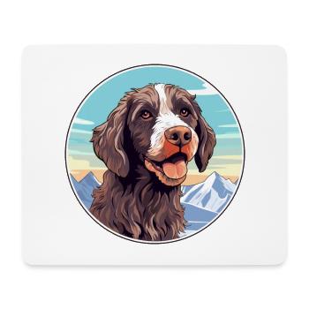 Pudelpointer Dog Breed Cartoon Kawaii Watercolor - Mouse Pad (horizontal) - white - Front
