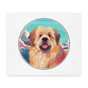 Sarplaninac Hunderasse Karikatur Kawaii Aquarell - Mousepad (Querformat) - Weiß - Vorne