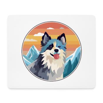 Scandinavian Dog Breed Cartoon Kawaii Watercolor - Mouse Pad (horizontal) - white - Front