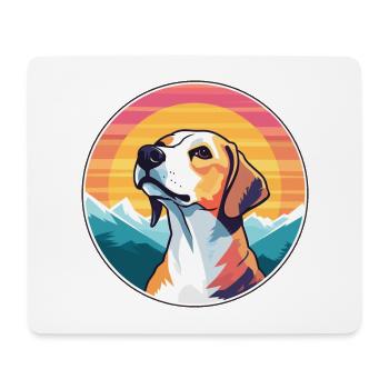 Stephens Cur chien race dessin animé Kawaii aquarelle - Tapis de souris (format paysage) - blanc - Devant