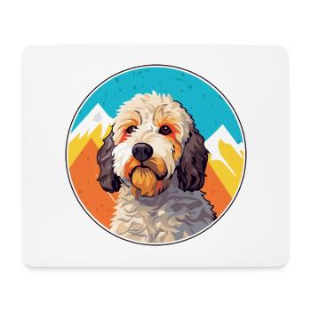 Spanischer Wasserhund Rasse Cartoon Kawaii Aquarell - Mousepad (Querformat) - Weiß - Vorne