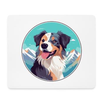 Slovensky Cuvac race de chien dessin animé kawaii watercolo - Tapis de souris (format paysage) - blanc - Devant