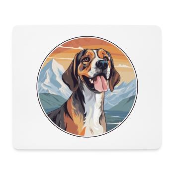 Smand Hund Rasse Cartoon Kawaii Aquarell - Mousepad (Querformat) - Weiß - Vorne
