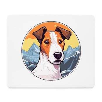 Glatter Foxterrier Hunderasse Cartoon Kawaii Waterc - Mousepad (Querformat) - Weiß - Vorne
