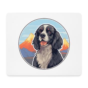 Spaniel Dog Breed Cartoon Kawaii Watercolor - Mouse Pad (horizontal) - white - Front