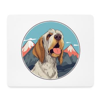 Spinone Italiano race de chien dessin animé kawaii watercol - Tapis de souris (format paysage) - blanc - Devant