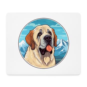 Spanish Mastiff Dog Breed Cartoon Kawaii Watercolo - Mouse Pad (horizontal) - white - Front
