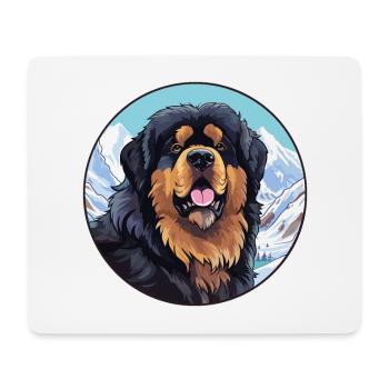 Tibetischer Mastiff Hunderasse Cartoon Kawaii Watercolo - Mousepad (Querformat) - Weiß - Vorne