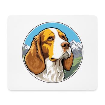 Welsh Springer Spaniel Dog Breed Cartoon Kawaii Wa - Mouse Pad (horizontal) - white - Front
