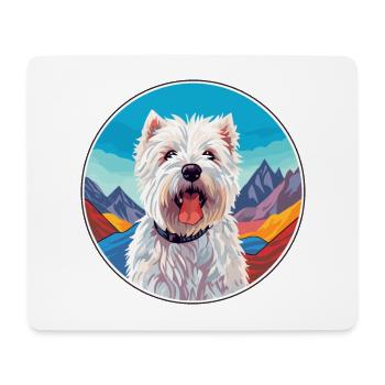 West Highland Terrier Dog Breed Cartoon Kawaii Wat - Mouse Pad (horizontal) - white - Front