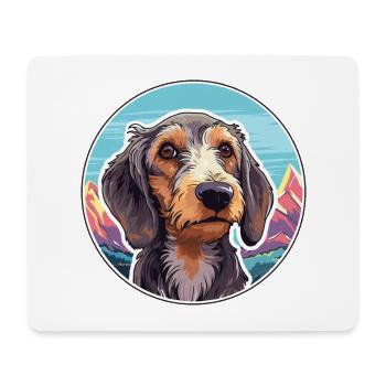 Wirehaired Dachshund Dog Breed Cartoon Kawaii Wate - Mouse Pad (horizontal) - white - Front