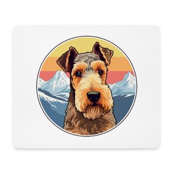 Welsh Terrier Dog Breed Cartoon Kawaii Watercolor - Mouse Pad (horizontal) - white - Front