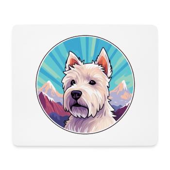 Westie Hunderasse Cartoon Kawaii Aquarell - Mousepad (Querformat) - Weiß - Vorne