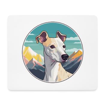 Whippet Hund Rasse Cartoon Kawaii Aquarell - Mousepad (Querformat) - Weiß - Vorne