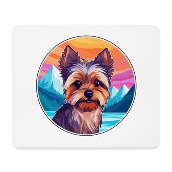 Yorkshire Terrier Dog Breed Cartoon Kawaii Waterco - Mouse Pad (horizontal) - white - Front