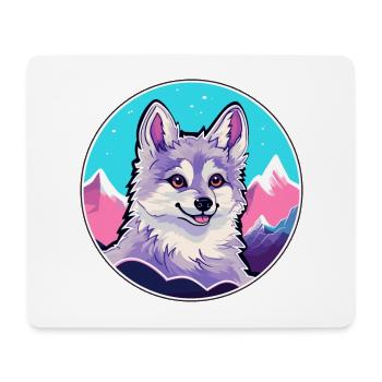 Alaskan Klee Kai Dog Breed Cartoon Kawaii Watercol - Mouse Pad (horizontal) - white - Front