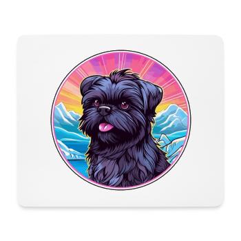 Affenpinscher Dog Breed Cartoon Kawaii Watercolor - Mouse Pad (horizontal) - white - Front