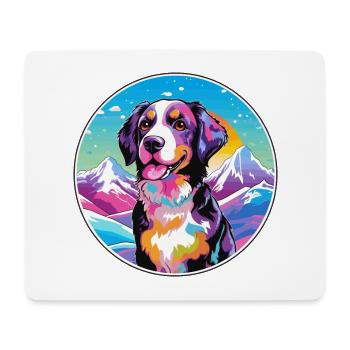 Ariegeois race de chien dessin animé kawaii aquarelle - Tapis de souris (format paysage) - blanc - Devant