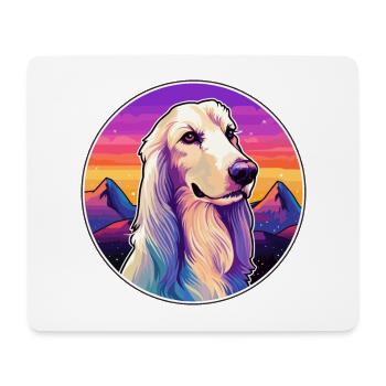 Afghan Hound Dog Breed Cartoon Kawaii Watercolor - Mouse Pad (horizontal) - white - Front