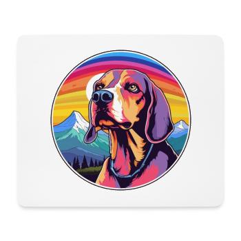 American English Coonhound Dog Breed Cartoon Kawai - Mouse Pad (horizontal) - white - Front