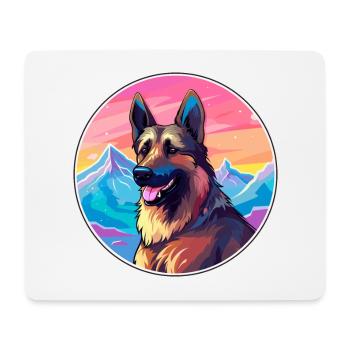 Belgian Shepherd Malinois Dog Breed Cartoon Kawaii - Mouse Pad (horizontal) - white - Front