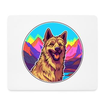 Belgian Shepherd Laekenois Dog Breed Cartoon Kawai - Mouse Pad (horizontal) - white - Front