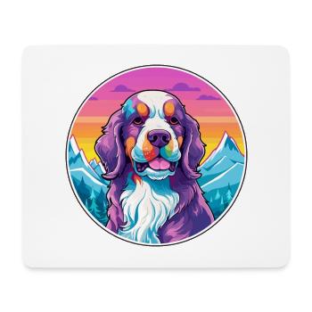 Billy Dog Breed Cartoon Kawaii aquarelle - Tapis de souris (format paysage) - blanc - Devant