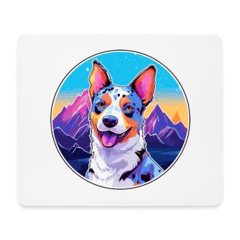 Blauer Heeler Hunderasse Cartoon Kawaii Aquarell - Mousepad (Querformat) - Weiß - Vorne