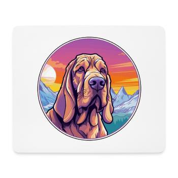Bluthund Hunderasse Cartoon Kawaii Aquarell - Mousepad (Querformat) - Weiß - Vorne