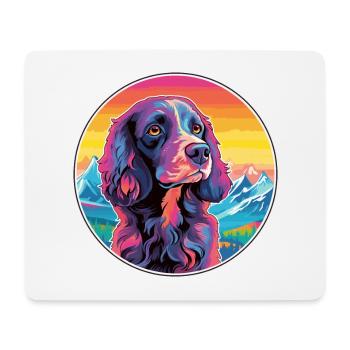Boykin Épagneul chien race dessin animé Kawaii aquarelle - Tapis de souris (format paysage) - blanc - Devant